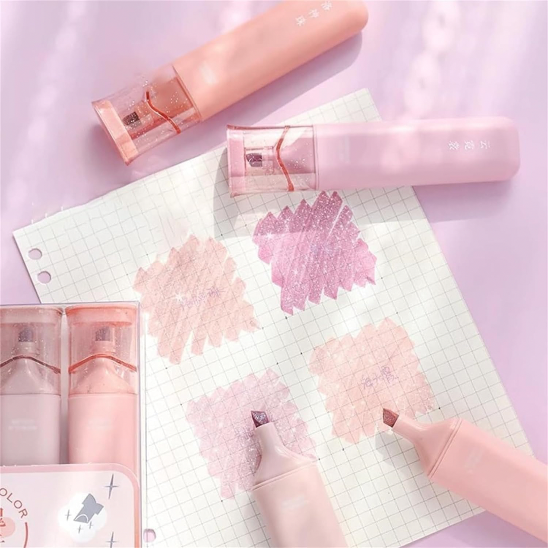 Highlighters Sparkle, pack de 4 marcadores con Glitter.