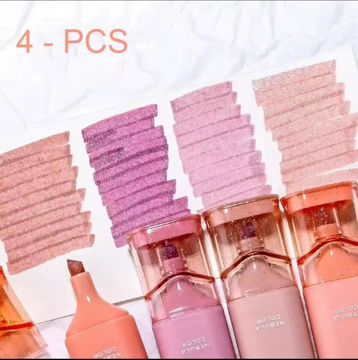 Highlighters Sparkle, pack de 4 marcadores con Glitter.