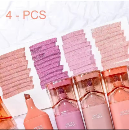 Highlighters Sparkle, pack de 4 marcadores con Glitter.